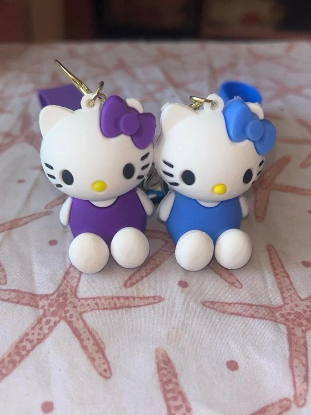 Sanrio Hello Kitty Keychain Set in Purple and Blue